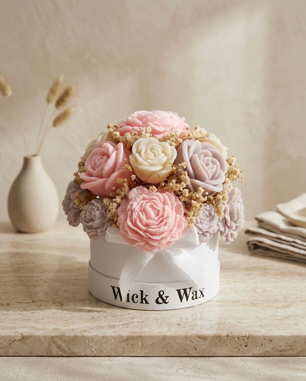 Fresh Roses Candle Bouquet (small)