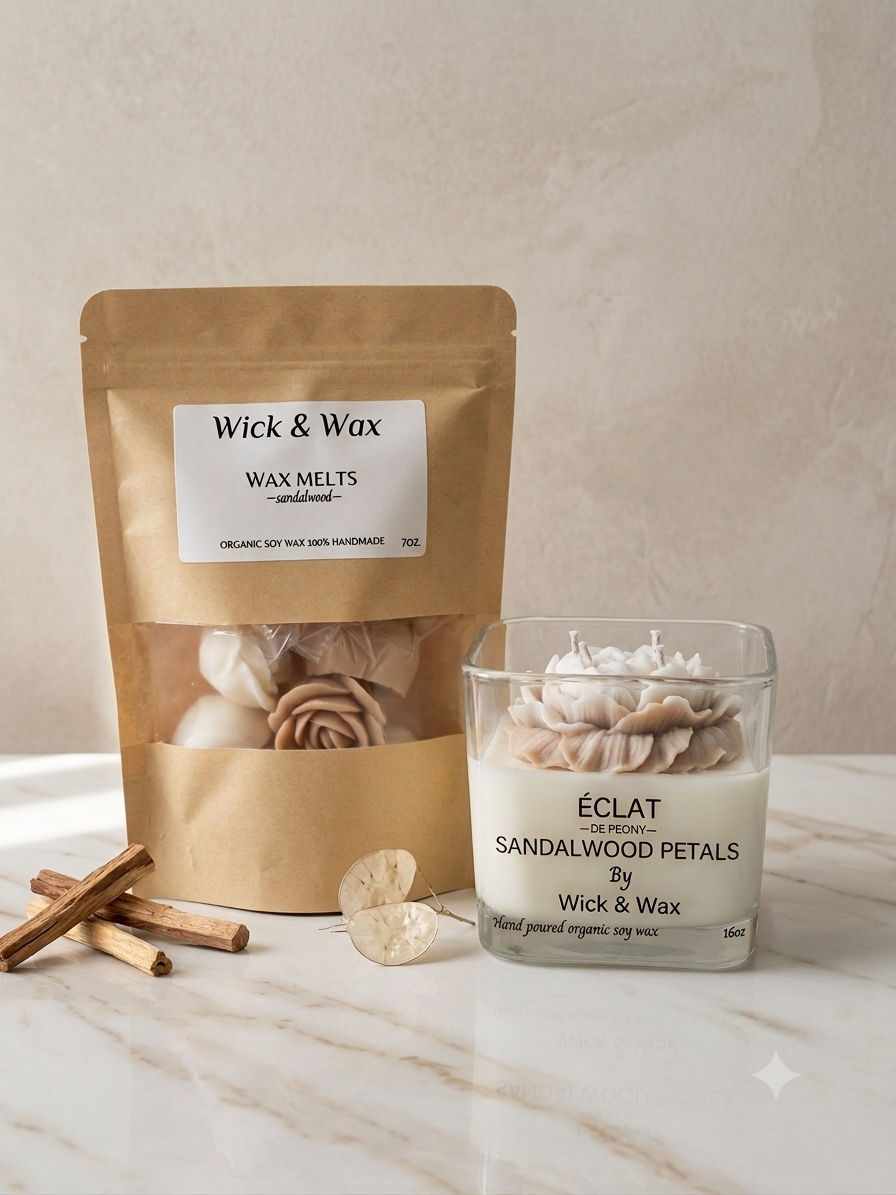 Sandalwood Petals Candle and Wax Melt Duo (Save 15%)